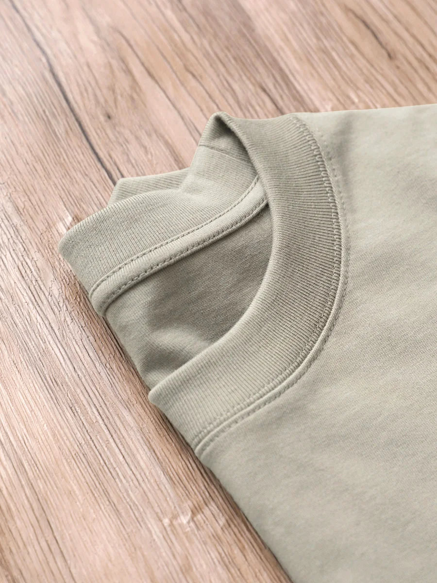 11.29oz 320Grams Heavy Cotton Weight Oversized Loose Men T-shirt Solid Color Drop Shoulder Short Sleeve High Quality