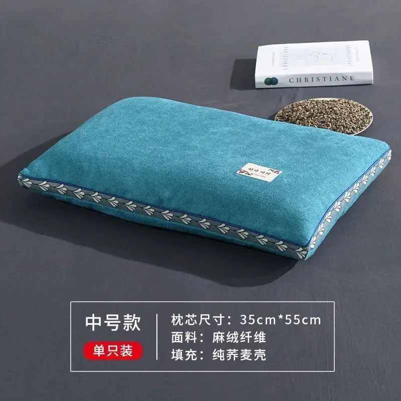 Pure buckwheat husk pillow cervical pillow adult cervical pillow