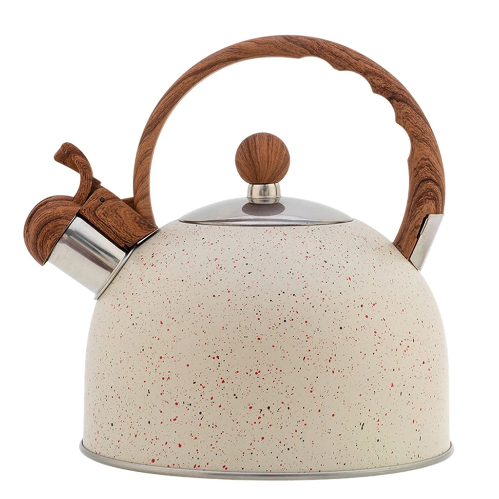 2.5L Stainless Steel Whistling Tea Kettle Stovetop Teapot with Heat-Proof Handle for Gas,Induction Flat Bottomed Sounding Kettle