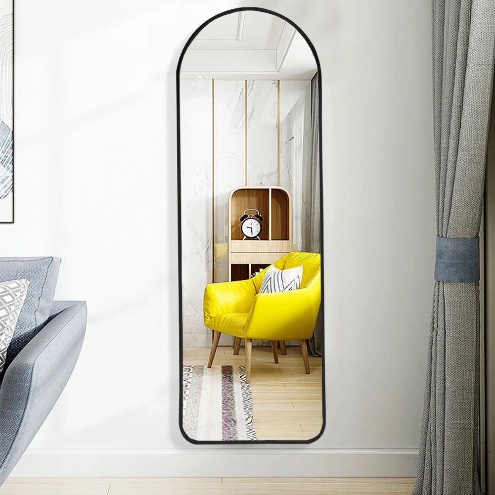 【Lifeideas】Black/Gold Arch Full Length Wall Mirror 40x120 CM