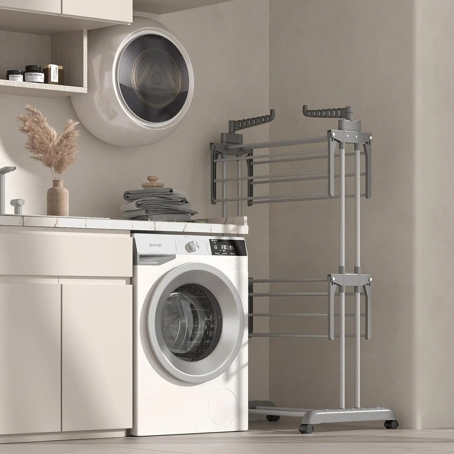 Stainless Steel Drying Rack Floor-Standing Folding Clothes Drying Cool Balcony Simple Baby Clothes Quilt Rack Home Furniture