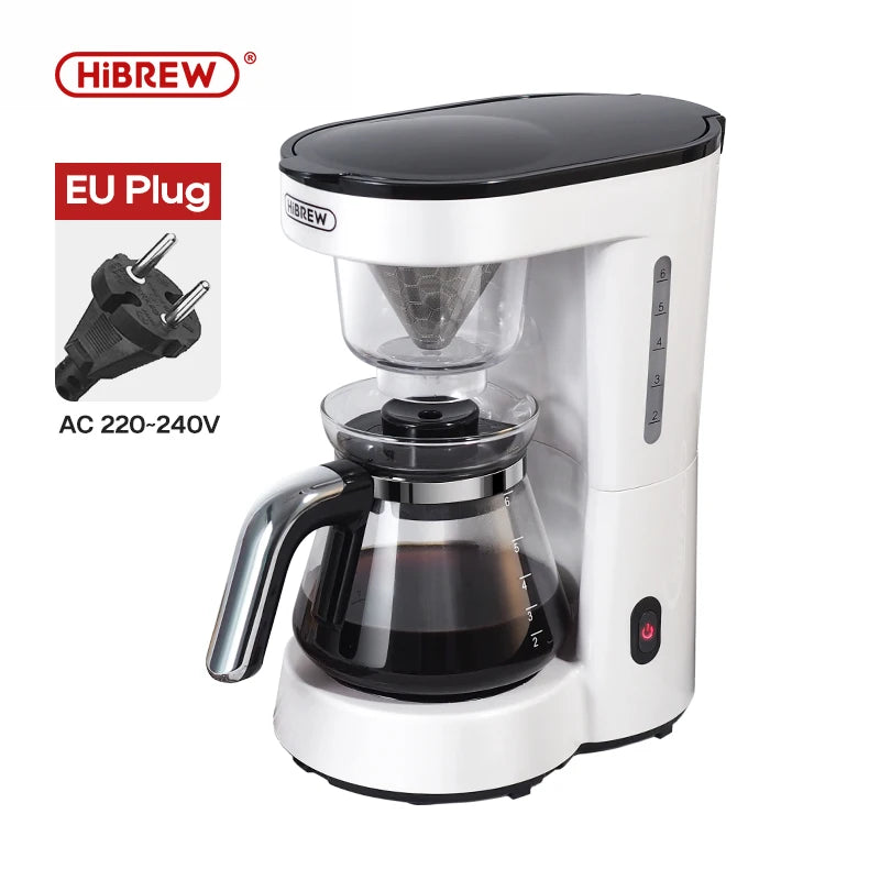 HiBREW 3 in 1 America Drip Coffee Machine Pour Over Coffee Maker Glass Teapot Hot Tea Maker 750ML H12