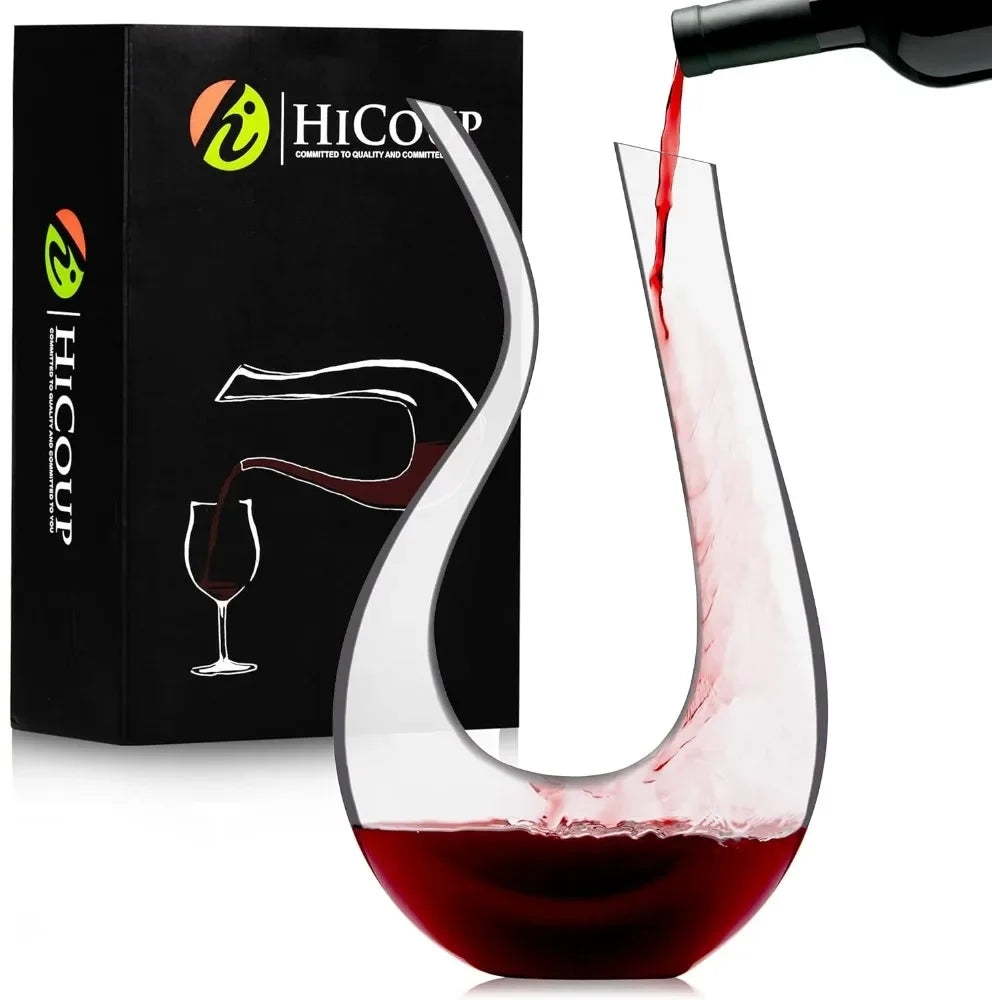 Red Wine Decanter with Aerator 750mL Crystal Glass Wine Carafe and Purifier for Home Bar﻿